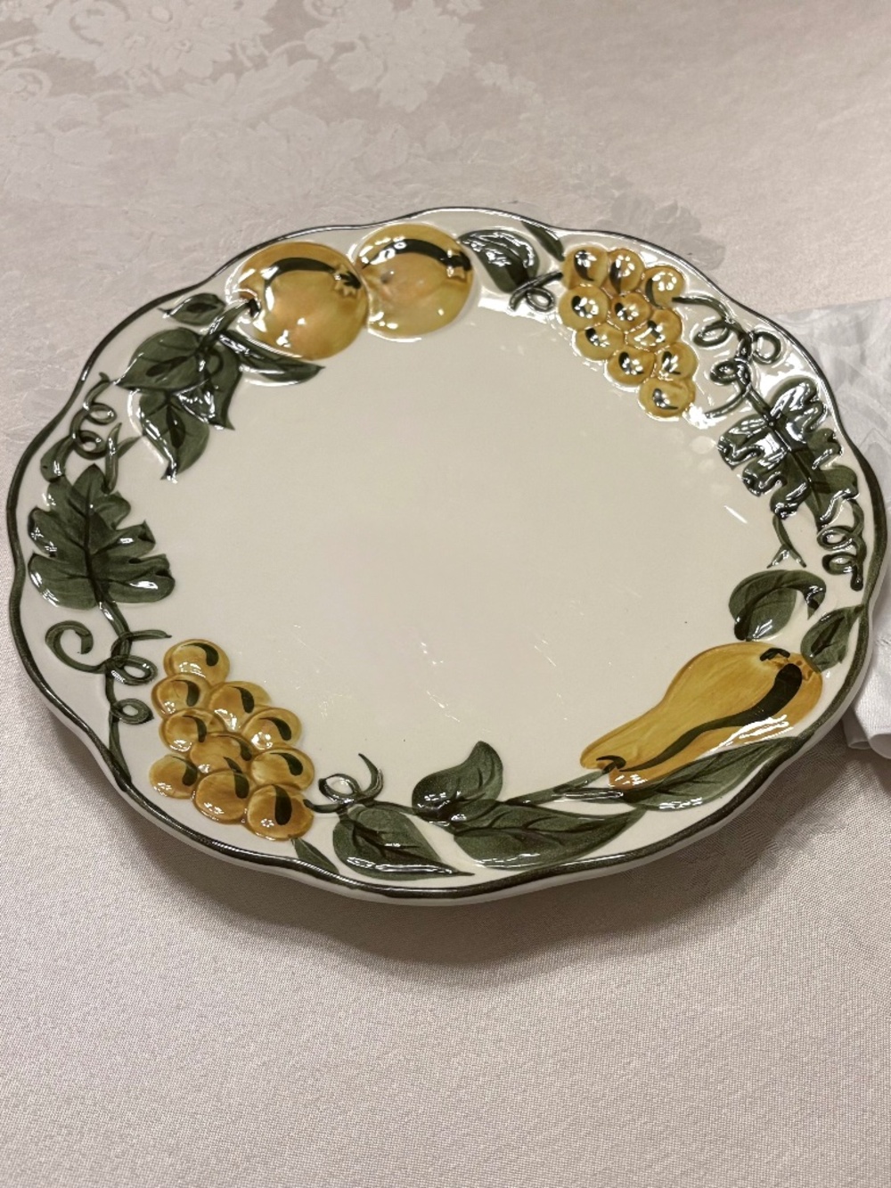 Vintage Stangl Sculptured Fruit Ceramic Serving Platter 12.5"